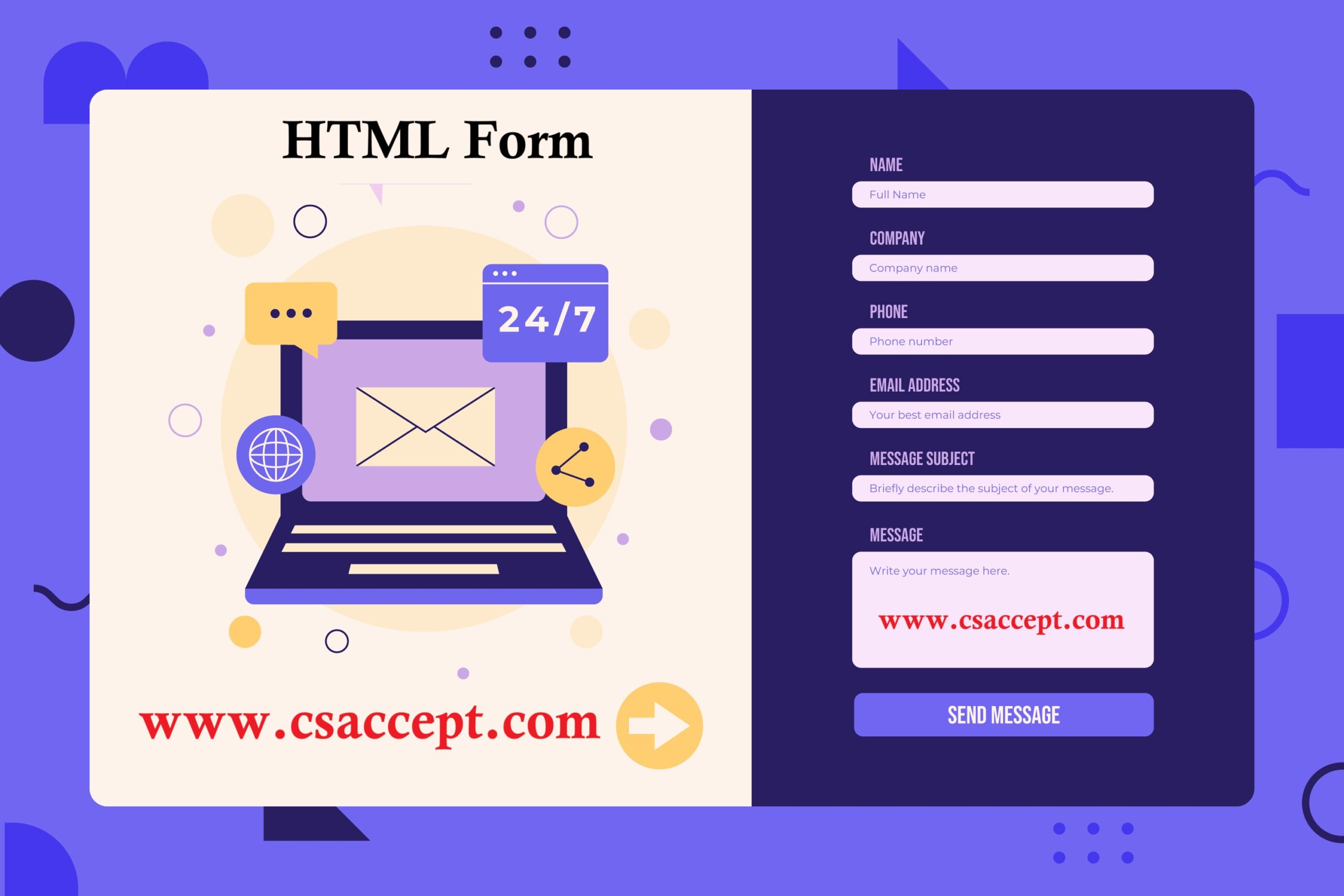 Form in HTML Full details with suitable example